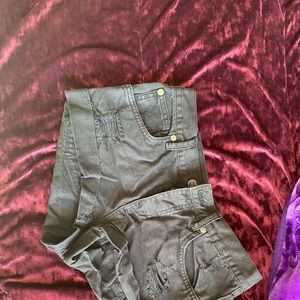 low waisted black shorts